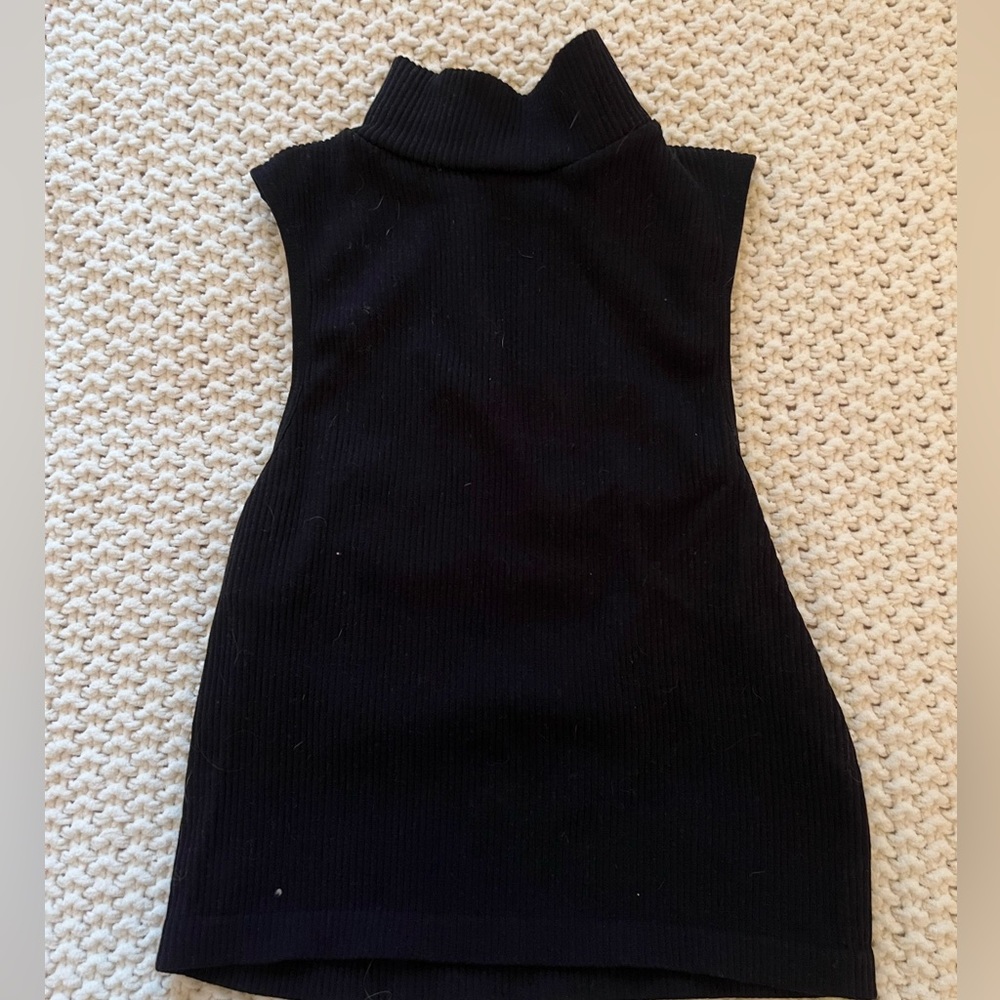 Zara black sweater turtle neck tank size xs